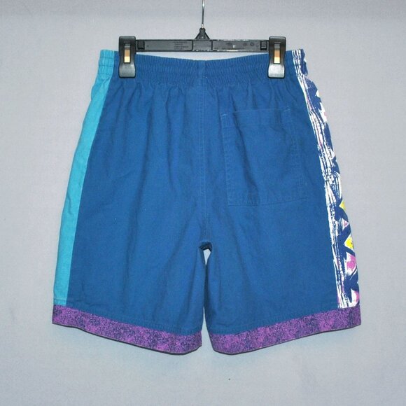 Vintage Ocean Pacific Shorts Boys Size Large Retro Surf Blue & Geometric Shorts - Picture 2 of 11